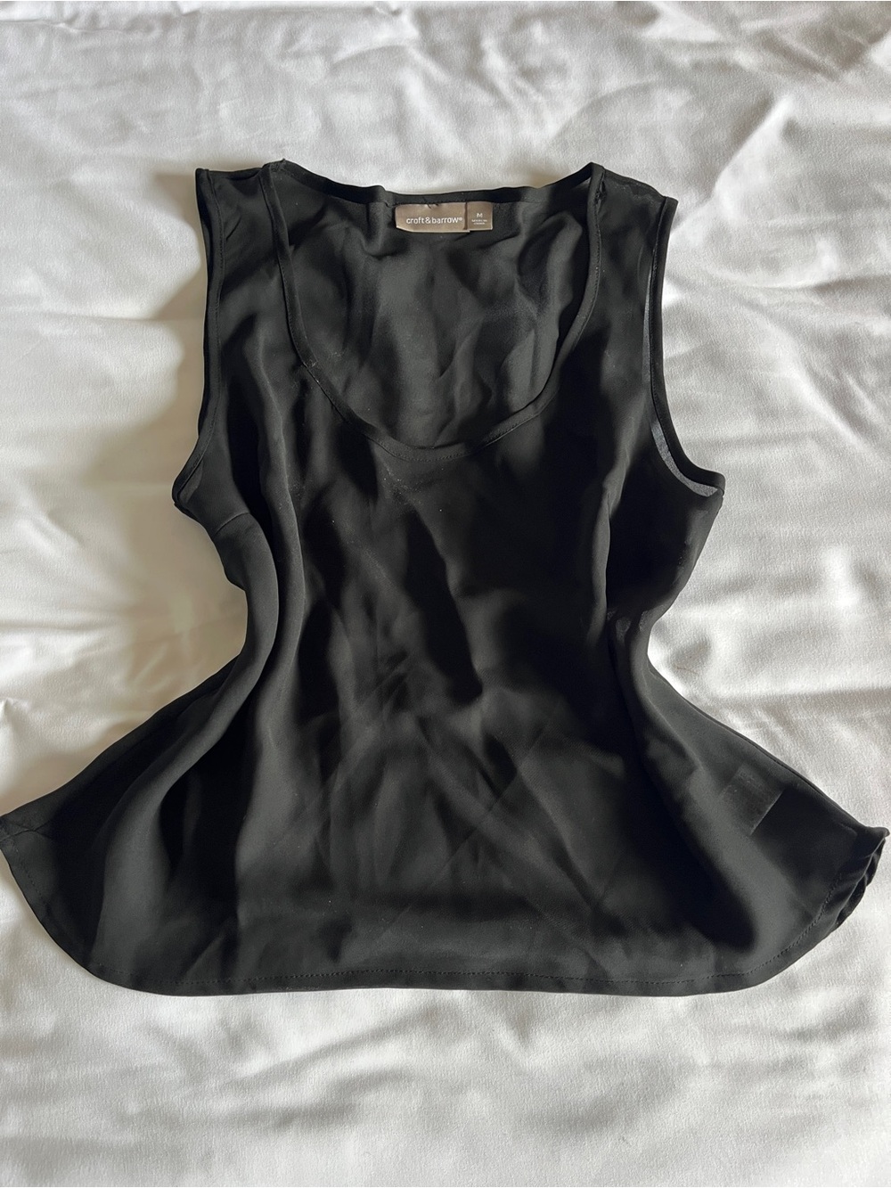 Elegant Black Craft & Barrow Size M Chiffon Blouse / Tank